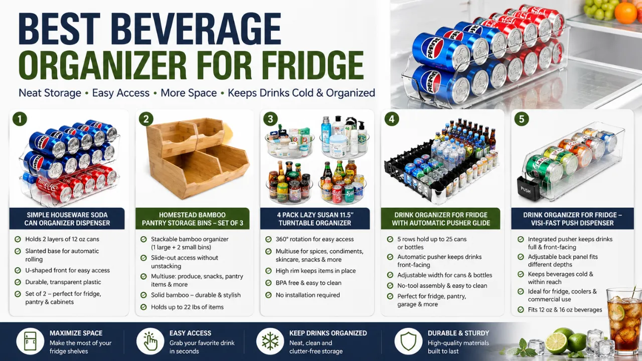 Beverage Organizer for Fridge